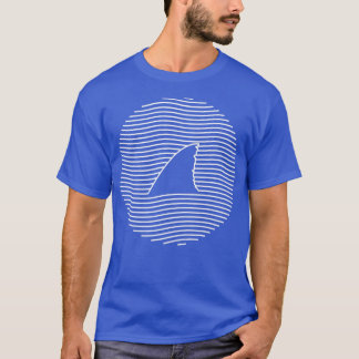 Awesome Shark Fin Line Art Shark Lover Pullover