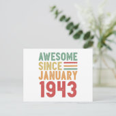 Awesome Since 1943 80th Birthday Vintage Gift Briefkaart (Staand voorkant)
