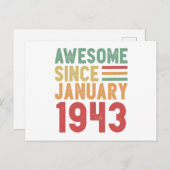 Awesome Since 1943 80th Birthday Vintage Gift Briefkaart (Voorkant / Achterkant)