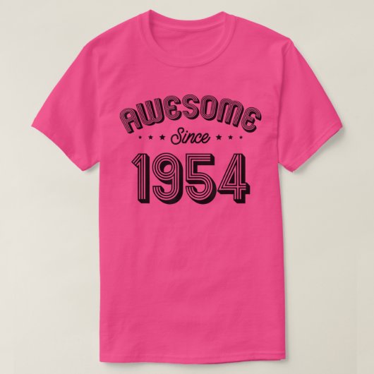 Awesome Since 1954 Birth Month Year Birthday T-shirt (Design voorkant)