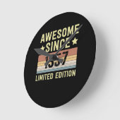 Awesome Since 1957 Retro 65 Years Old Birthday Ronde Klok (Hoek)