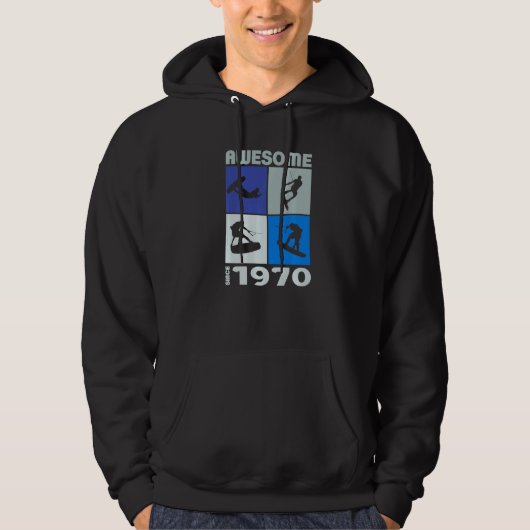 Awesome since 1970 Wakeboard lifestyle  1 Hoodie (Voorkant)
