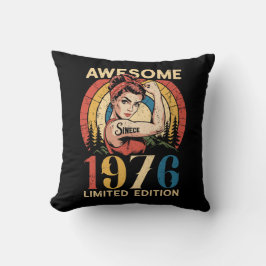 Awesome Since 1976 50th Women's Birthday Retro  Kussen