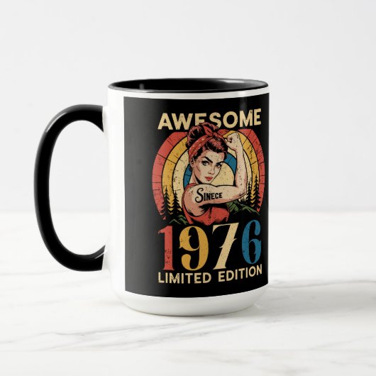 Awesome Since 1976 50th Women's Birthday Retro Mok (Links)