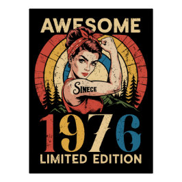 Awesome Since 1976 50th Women's Birthday Vintage   Perfect Poster