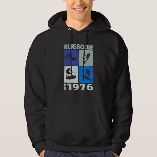Awesome since 1976 Wakeboard lifestyle 1 Hoodie (Voorkant)