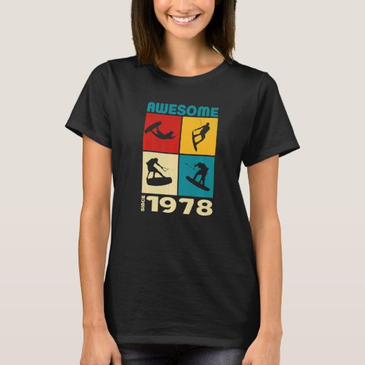 Awesome since 1978 Wakeboard lifestyle T-shirt (Voorkant)
