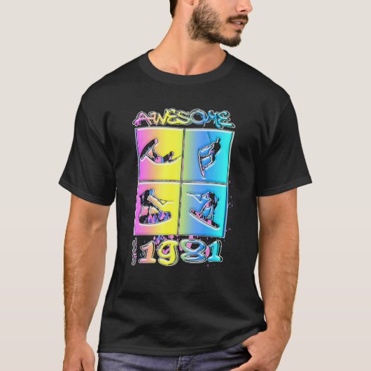 Awesome since 1981 Wakeboard lifestyle 2 T-shirt (Voorkant)