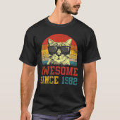 Awesome Since 1982 40th Birthday  Cat T-shirt (Voorkant)