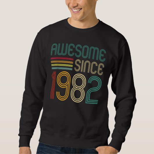 Awesome Since 1982 40th Birthday Retro Trui (Voorkant)