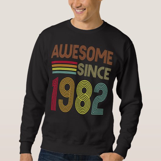 Awesome Since 1982 40th Birthday Retro Trui (Voorkant)