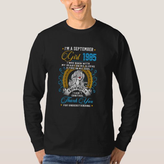 Awesome Since 1985 37th Birthday I'm A September G T-shirt (Voorkant)