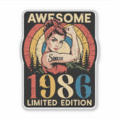 Awesome Since 1986 Retro 40th Women's Birthday Sticker (Voorkant)