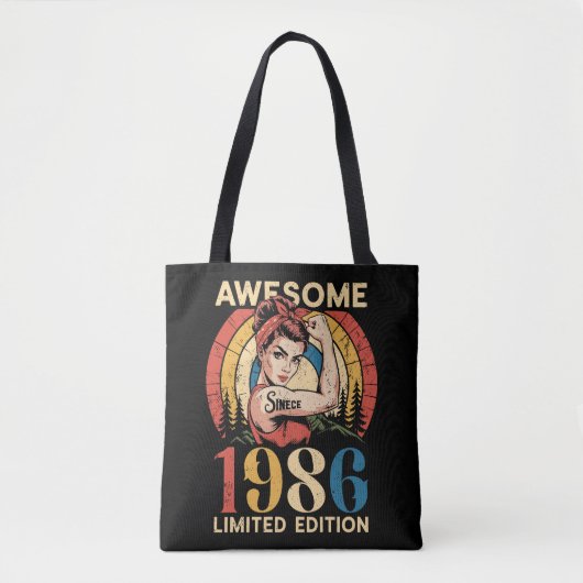 Awesome Since 1986 Retro 40th Women's Birthday  Tote Bag (Voorkant)