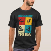 Awesome since 1986 Wakeboard lifestyle 1 T-shirt (Voorkant)