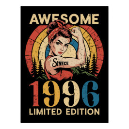 Awesome Since 1996 Retro 30th Women's Birthday Perfect Poster