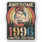 Awesome Since 1996 Retro 30th Women's Birthday Sticker (Voorkant)