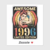 Awesome Since 1996 Retro 30th Women's Birthday Sticker (Vel)