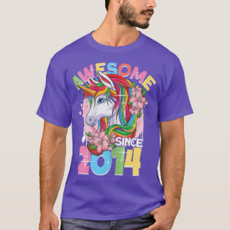 Awesome since 2014 8th Birthday Girl 8 Years Unico T-shirt