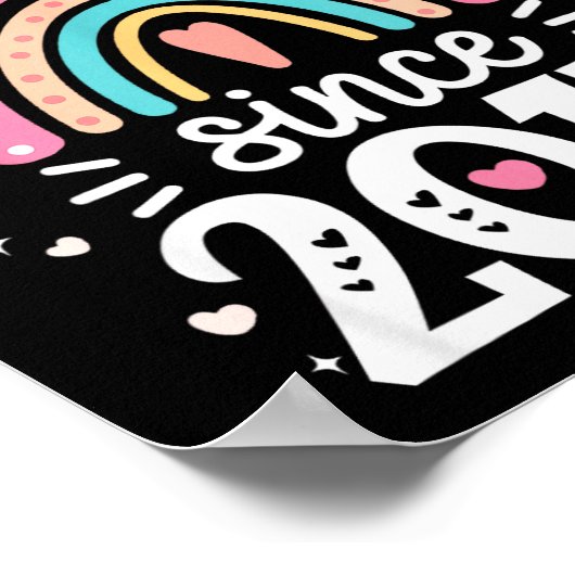 Awesome Since 2017 8th Birthday Rainbow Born In 20 Poster (Hoek)