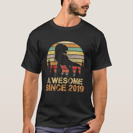 Awesome Since 2019 Dinosaur T Rex 3Rd Birthday 3 Y T-shirt (Voorkant)