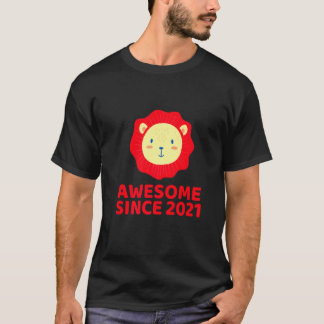 Awesome Since 2021 Sweet Lion For Kids Boys Girls T-shirt