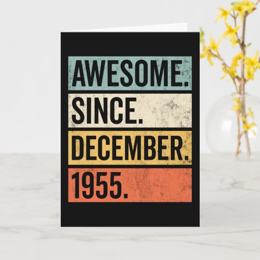 Awesome Since December 1955 Birthday Kaart (Gele Bloem)