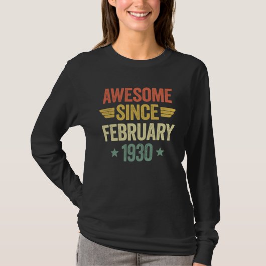 Awesome Since February 1930 T-shirt (Voorkant)