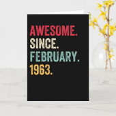 Awesome Since February 1963 Birthday Kaart (Gele Bloem)