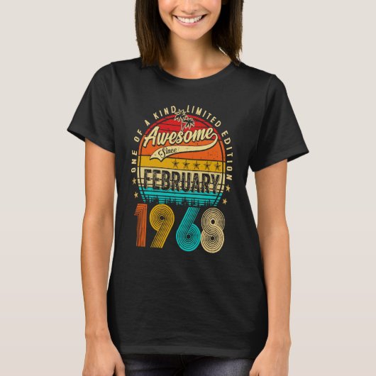Awesome Since February 1968 55 Years Old 55th Birt T-shirt (Voorkant)