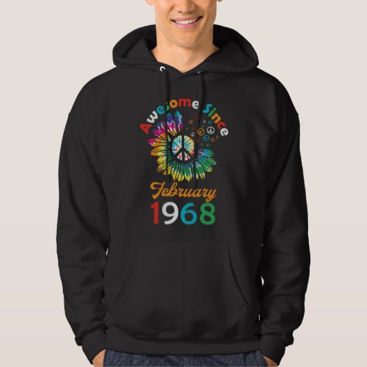 Awesome Since February 1968 is a Funny Quote Hoodie (Voorkant)