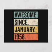 Awesome Since January 1958 Birthday Briefkaart (Voorkant)
