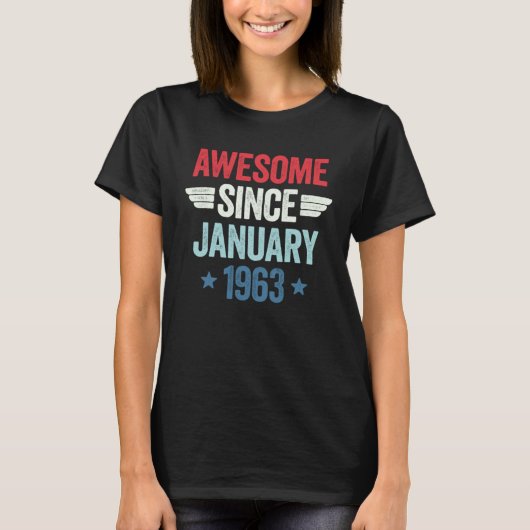 Awesome Since January 1963 T-shirt (Voorkant)