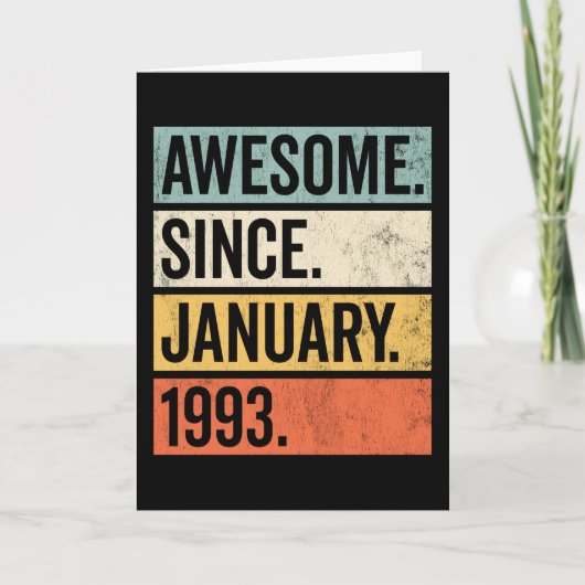 Awesome Since January 1993 Birthday Kaart (Voorkant)