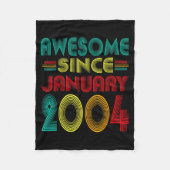 Awesome Since January 2004 Years 22nd Bday Funny V Fleece Deken (Voorkant)