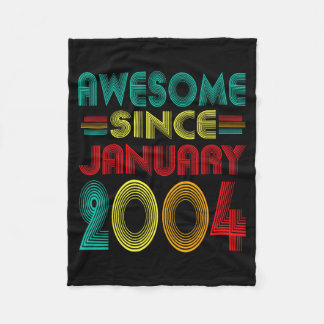 Awesome Since January 2004 Years 22nd Bday Funny V Fleece Deken