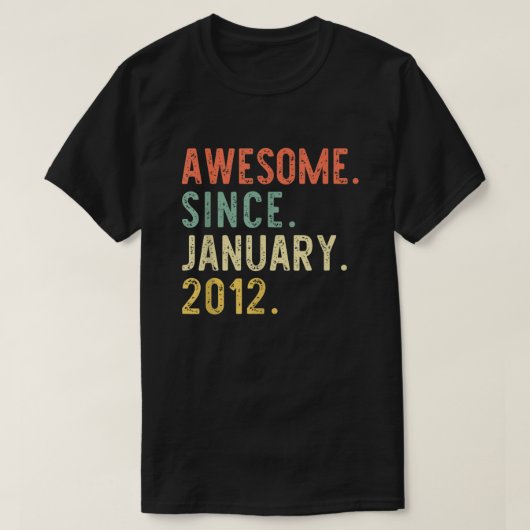 Awesome Since January 2012 9th Gift Birthday 9 Yea T-shirt (Design voorkant)
