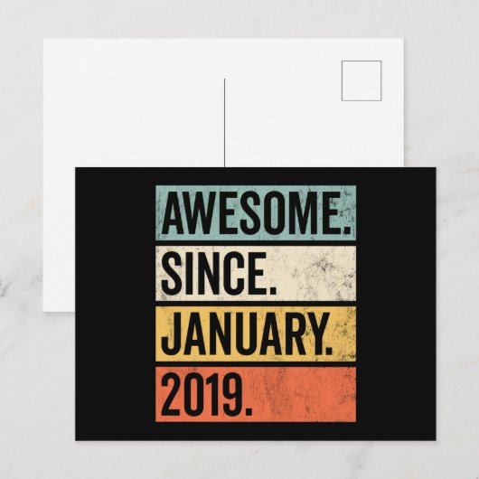 Awesome Since January 2019 Birthday Briefkaart (Voorkant / Achterkant)