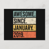 Awesome Since January 2019 Birthday Briefkaart (Voorkant)