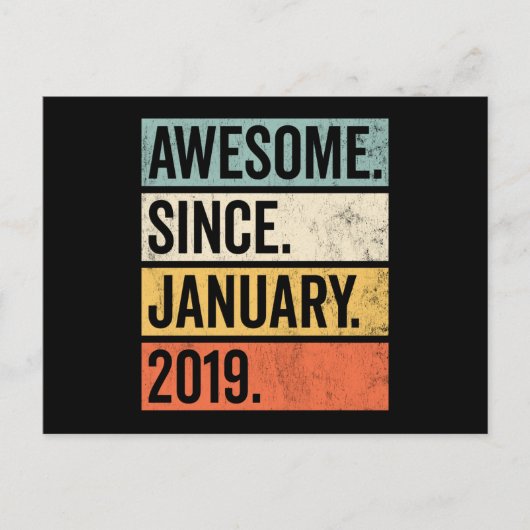 Awesome Since January 2019 Birthday Briefkaart (Voorkant)