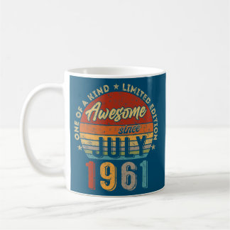 Awesome Since July 1961 Vintage 61st Birthday Koffiemok