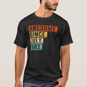 Awesome Since July 1983 Vintage 39th Birthday T-shirt