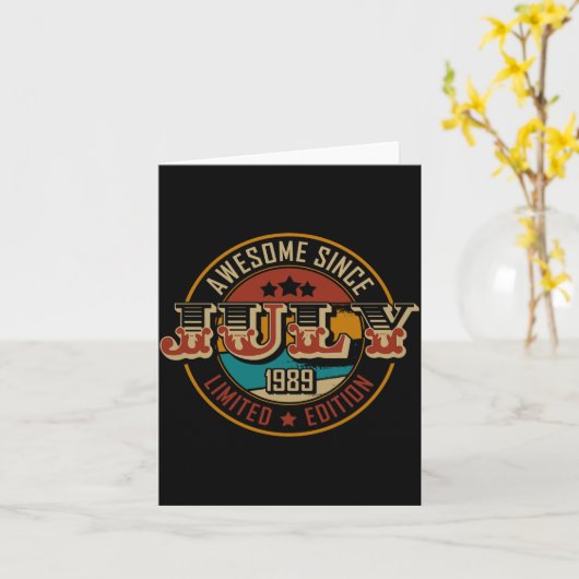 Awesome Since July 1989 _ 36 Years Old _ 36th Birt Kaart (Gele Bloem)