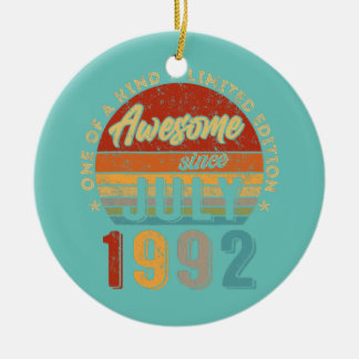 Awesome Since July 1992 Vintage 30th Birthday Keramisch Ornament