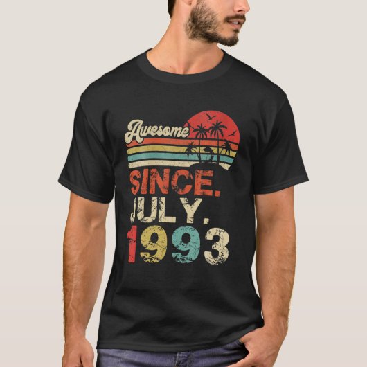 Awesome Since July 1993 Year Of 29Th Birthday T-shirt (Voorkant)