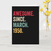 Awesome Since March 1958 Birthday Kaart (Gele Bloem)