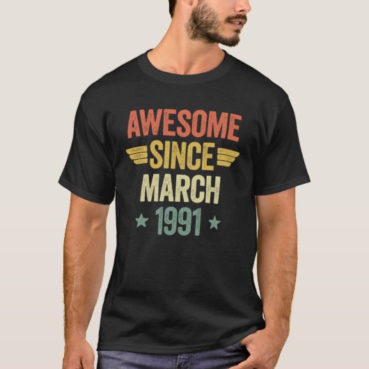 Awesome Since March 1991 T-shirt (Voorkant)