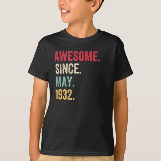 Awesome Since May 1932 Birthday T-shirt (Voorkant)