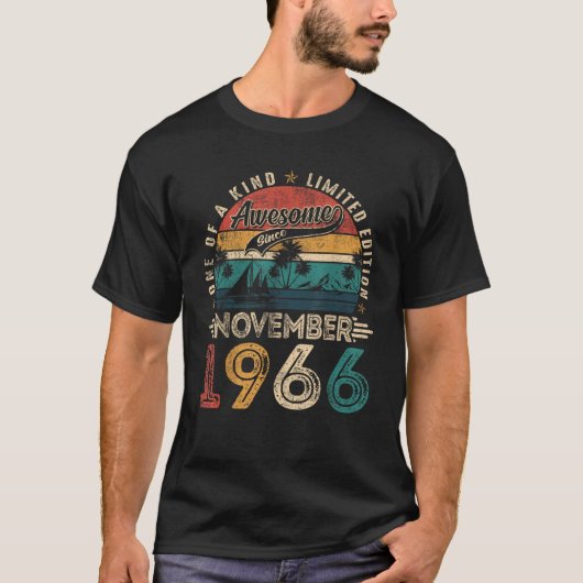 Awesome Since November 1966 59 Years Old 59th Birt T-shirt (Voorkant)
