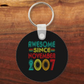 Awesome Since November 2007 Years 18th Bday Funny Sleutelhanger (Voorkant)